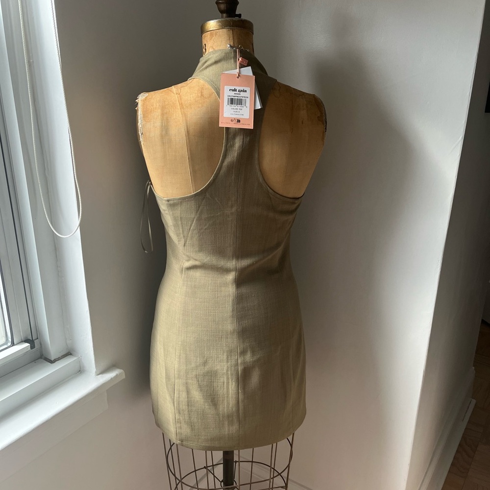 cult gaia olive-green strapless halter mini dress - Picture 6 of 7
